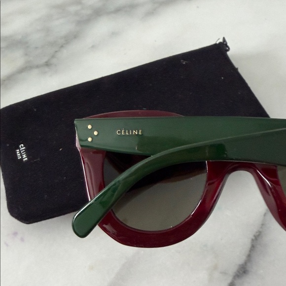 Celine Green and Red Cat-Eye Sunglasses main image 7